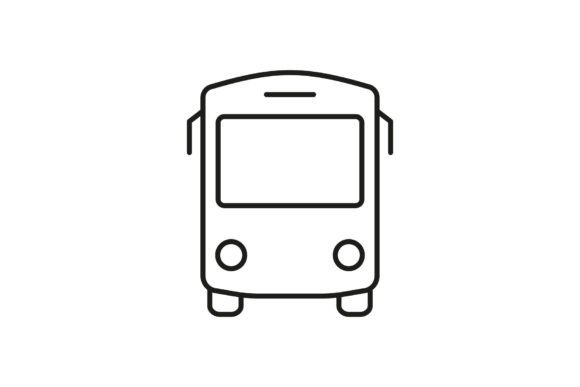 Bus Outline Icon: Graphics and Icons for Crafting