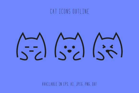 Cat Icons Outline: A Versatile Graphic Design Asset for Local Business Branding