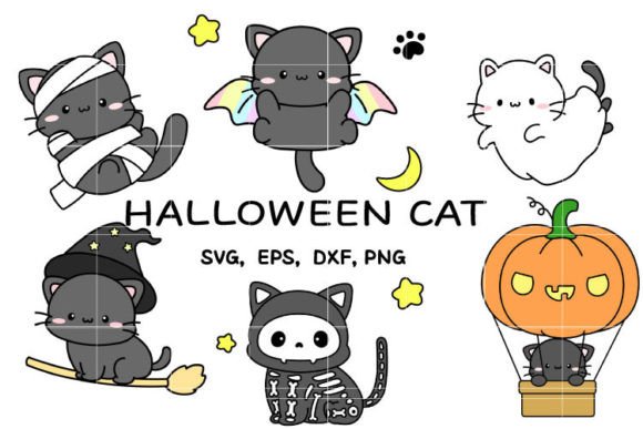 Halloween Black Cat Svg for Graphics & Illustrations