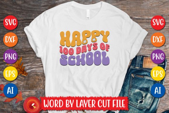 Happy 100 Days of School Retro Design