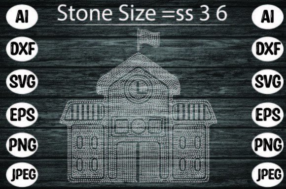 Rhinestone with School Design Applique F Graphics
