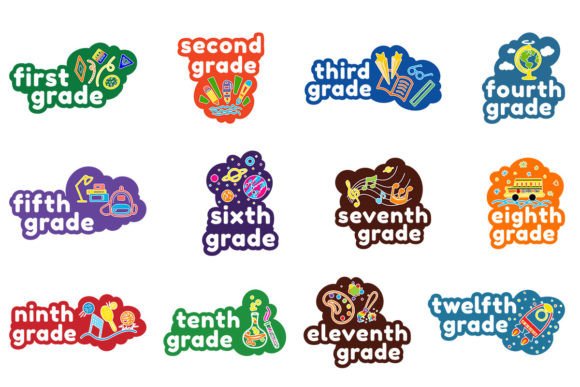School Grades - Full Color Graphics for Crafts and Creative Branding
