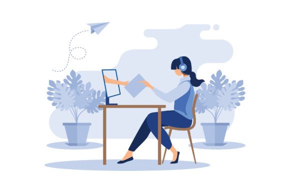 The Girl is Sitting at the Computer: Graphics & Illustrations