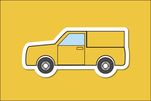 Vehicle Sticker Icon Yellow Truck